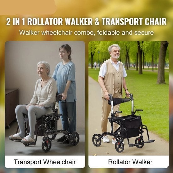 Rollator - Rolstoel Lichtgewicht Opvouwbaar - Rolstoel Opvou, Corvance B.V., Verzenden, Nieuw, Corvancebol@gmail.com