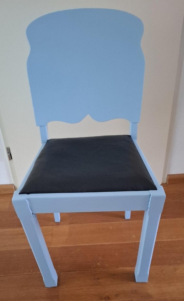 Stoel oud model in nieuwe kleur lichtblauw, Ophalen, Gebruikt, Blauw, Eén