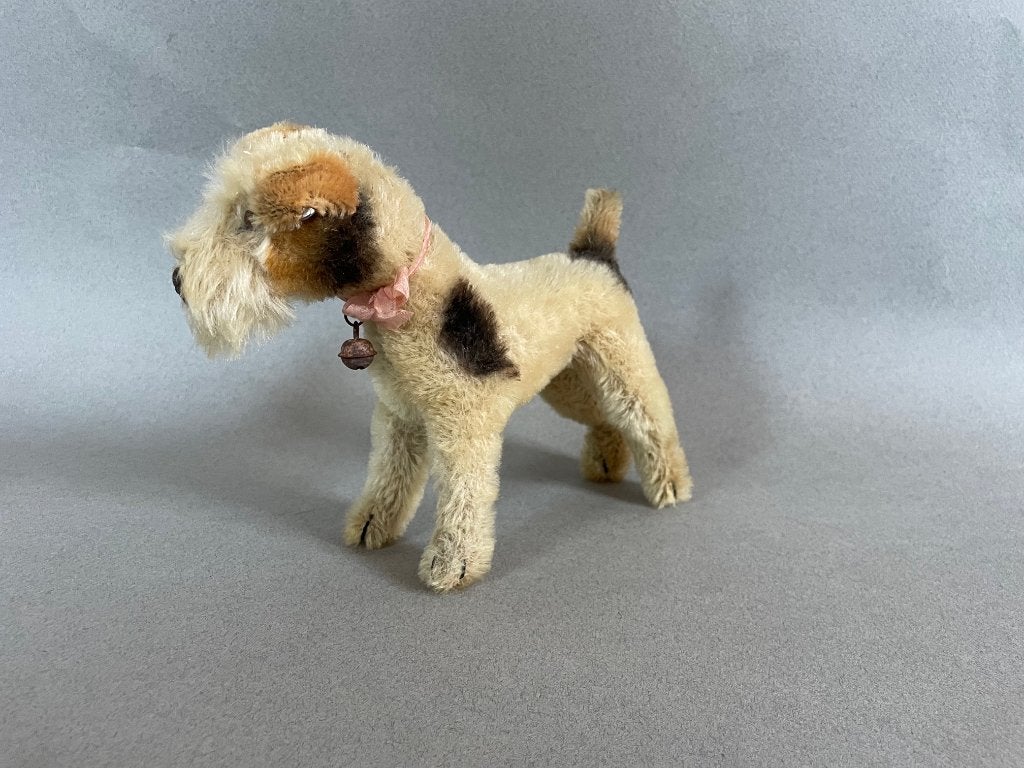 Oude Fox Terriër 'FOXY' van Steiff met knopje in het oor, Ophalen of Verzenden