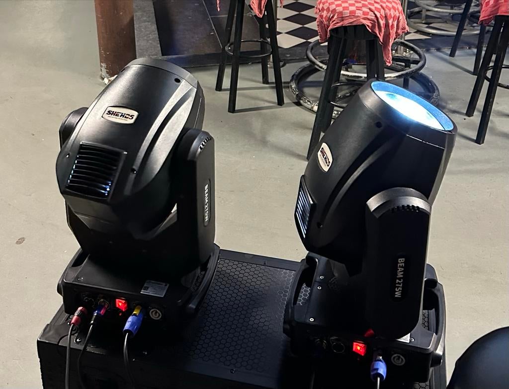 2x 10R Moving Head in flightcase op wielen SHEHDS, Ophalen, Zo goed als nieuw, Licht