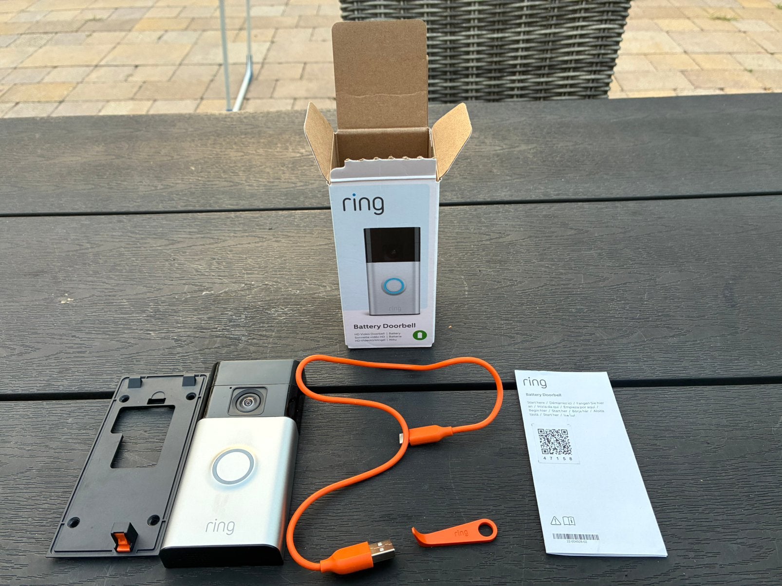 Ring HD Battery Doorbell, Huis en Inrichting, Deurbellen, Ophalen of Verzenden, Bewegingsdetectiesensor, Zo goed als nieuw, Draadloos