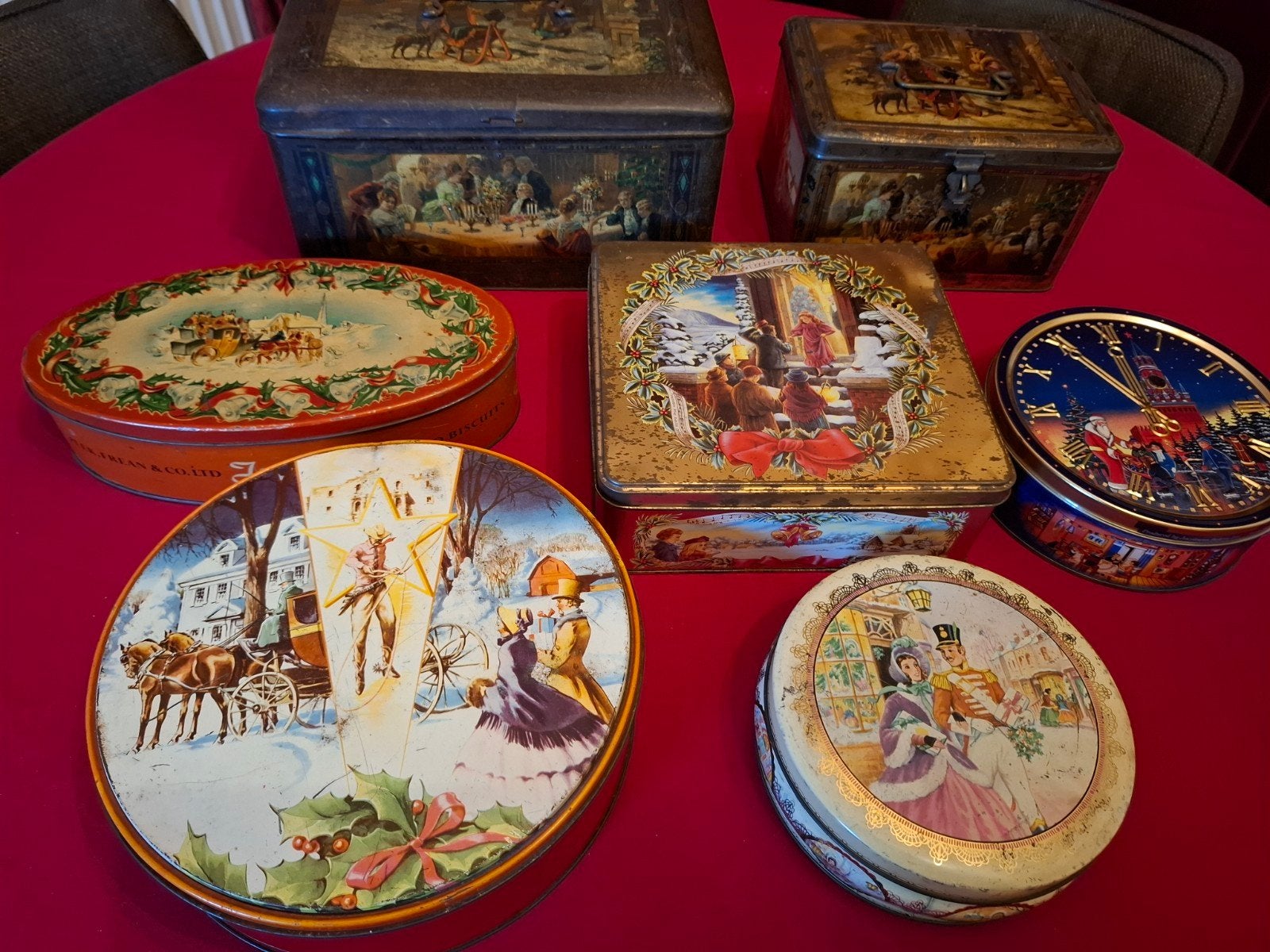 7 prachtige oude kerst blikken, Ophalen of Verzenden, Gebruikt, Overige