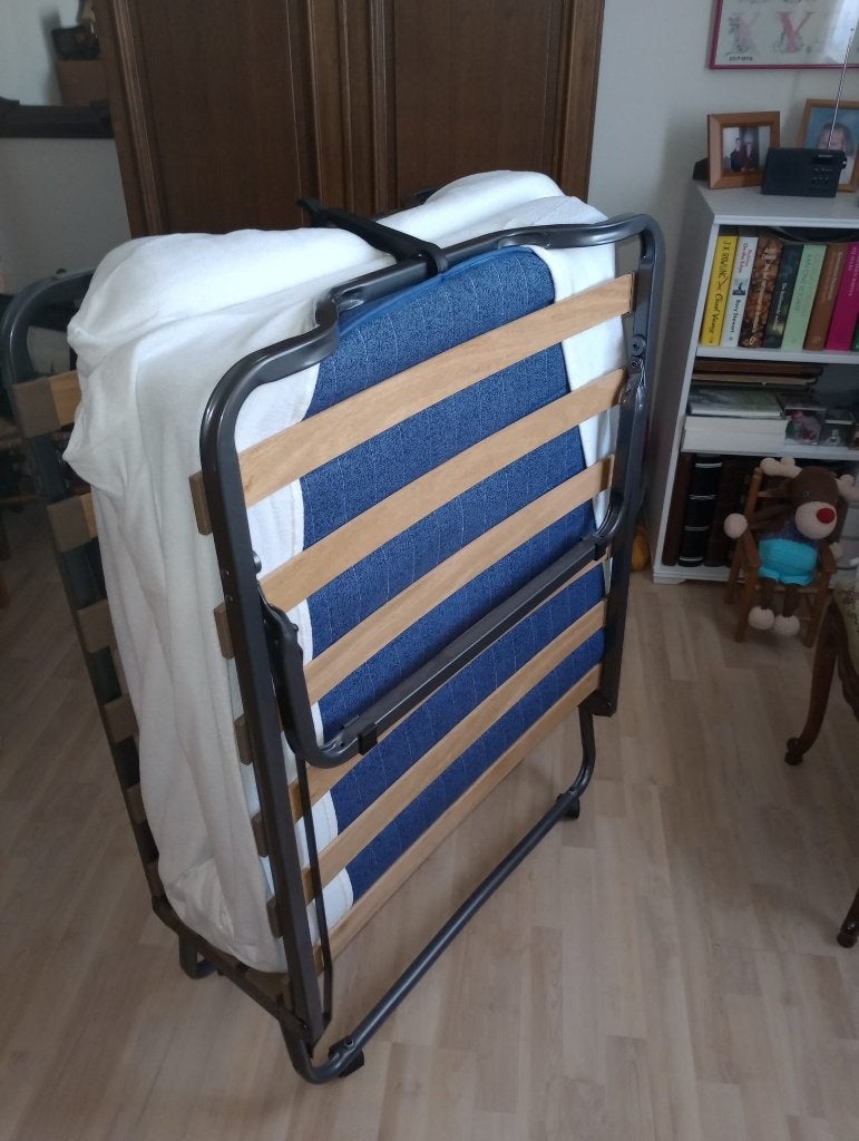 opklapbed, Ophalen, Eenpersoons, Blauw, 190 cm of minder