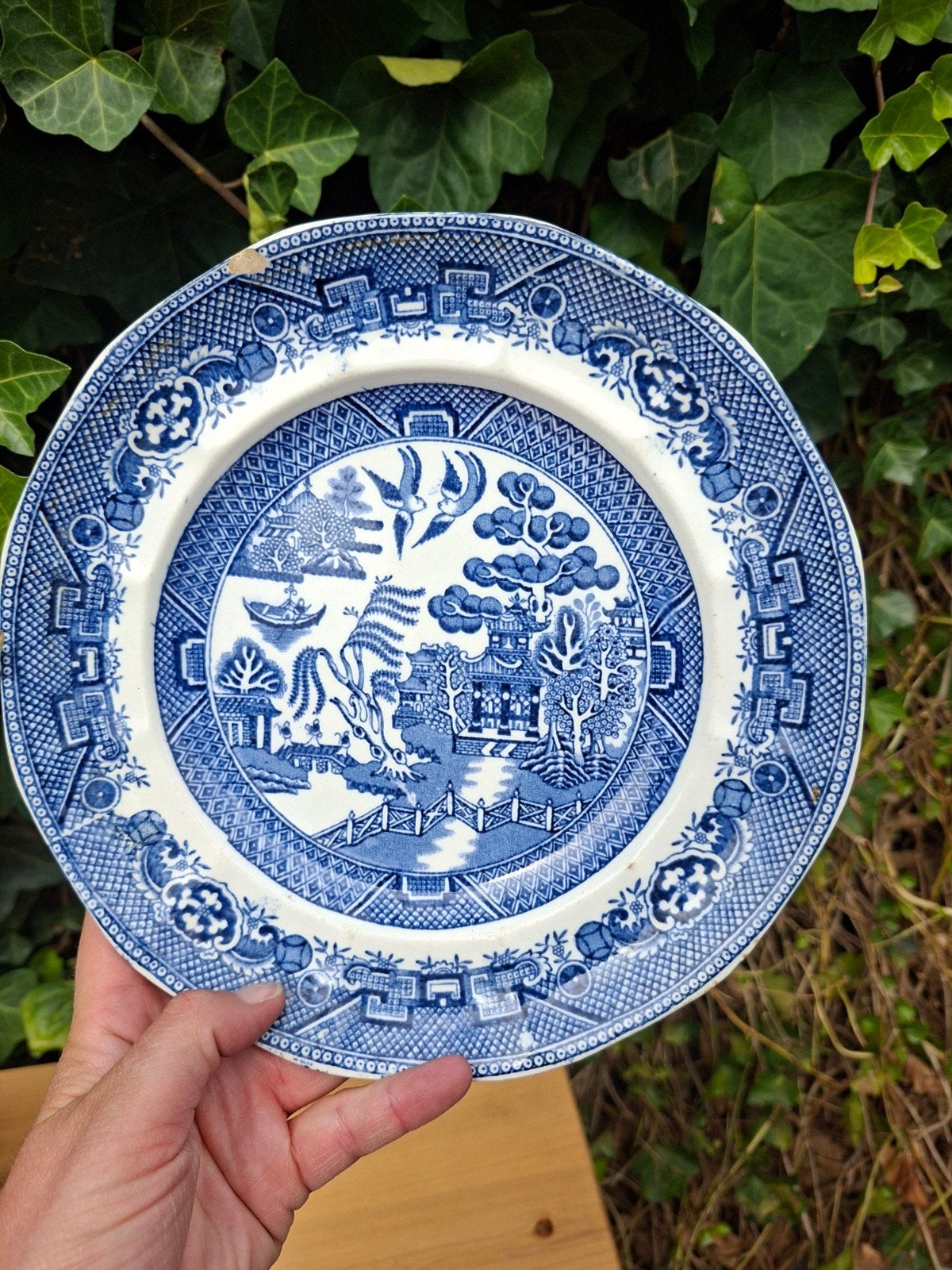 Antiek Staffordshire Adams Willow patroon bord, Antiek en Kunst, Antiek | Servies los, Ophalen