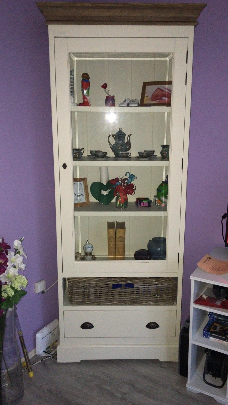 2 Landelijke Buffetkasten / Vitrinekasten - 90x39x220cm, Ophalen, 200 cm of meer, 50 tot 100 cm, Landelijke stijl