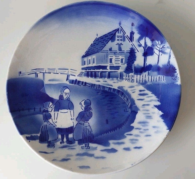 Chodziez Wandbord - Blauw-wit Hollands landschap - 27cm, Ophalen of Verzenden