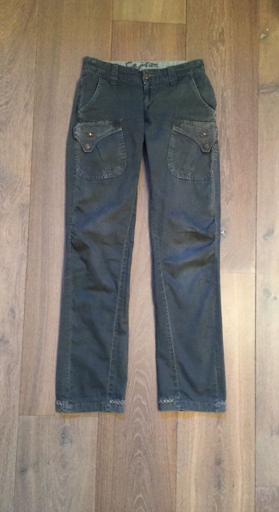 IZGS: groene broek; worker (cargo); gladde stof; maat 34/XS, Capsize, Ophalen of Verzenden, Maat 34 (XS) of kleiner, Lang