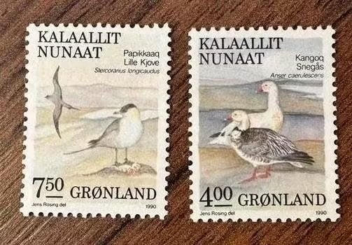 Groenland 1990 Vogels Postfris - Set van 2 postzegels, Ophalen of Verzenden, Denemarken, Postfris