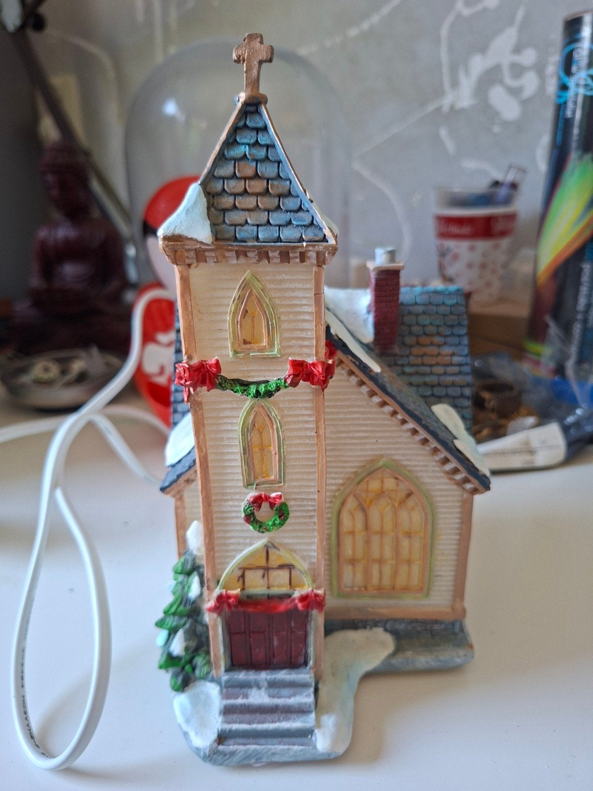kerkje voor kerstdorp, Ophalen of Verzenden, Gebruikt