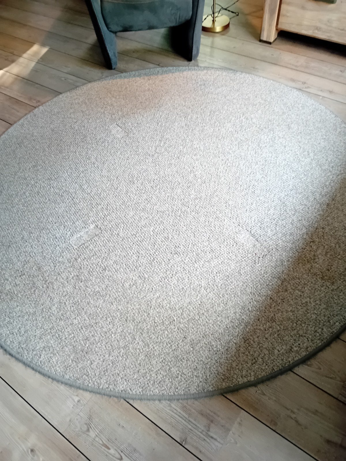 Rond wollen vloerkleed 200 cm - Grijs, Huis en Inrichting, Ophalen, Gebruikt, Rond, 200 cm of meer