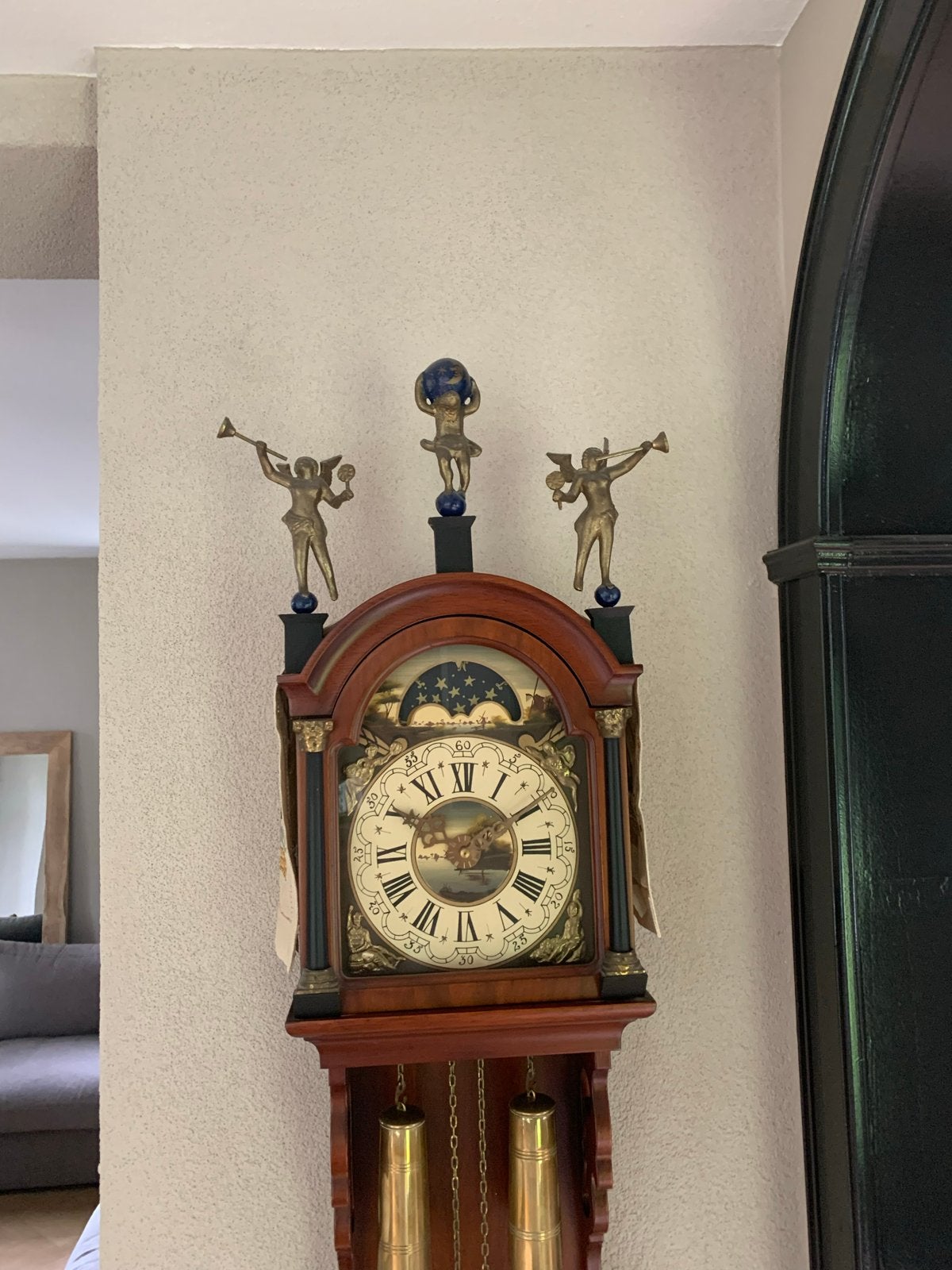 Antieke staande klok met unieke decoratie, Antiek en Kunst, Antiek | Klokken, Ophalen