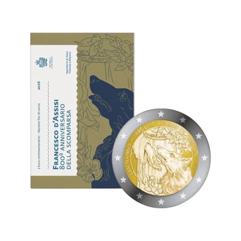 2 Euro San Marino 2026 - Franciscus van Assisi - BU Blister, Verzenden, San Marino, 2 euro, Losse munt