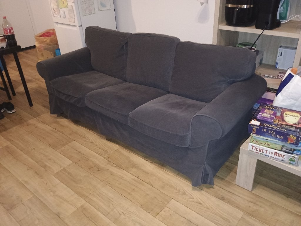 Ikea Ektorp 3-zits bank - Tallmyra middengrijs, Ophalen, Gebruikt, Driepersoons, 75 tot 100 cm