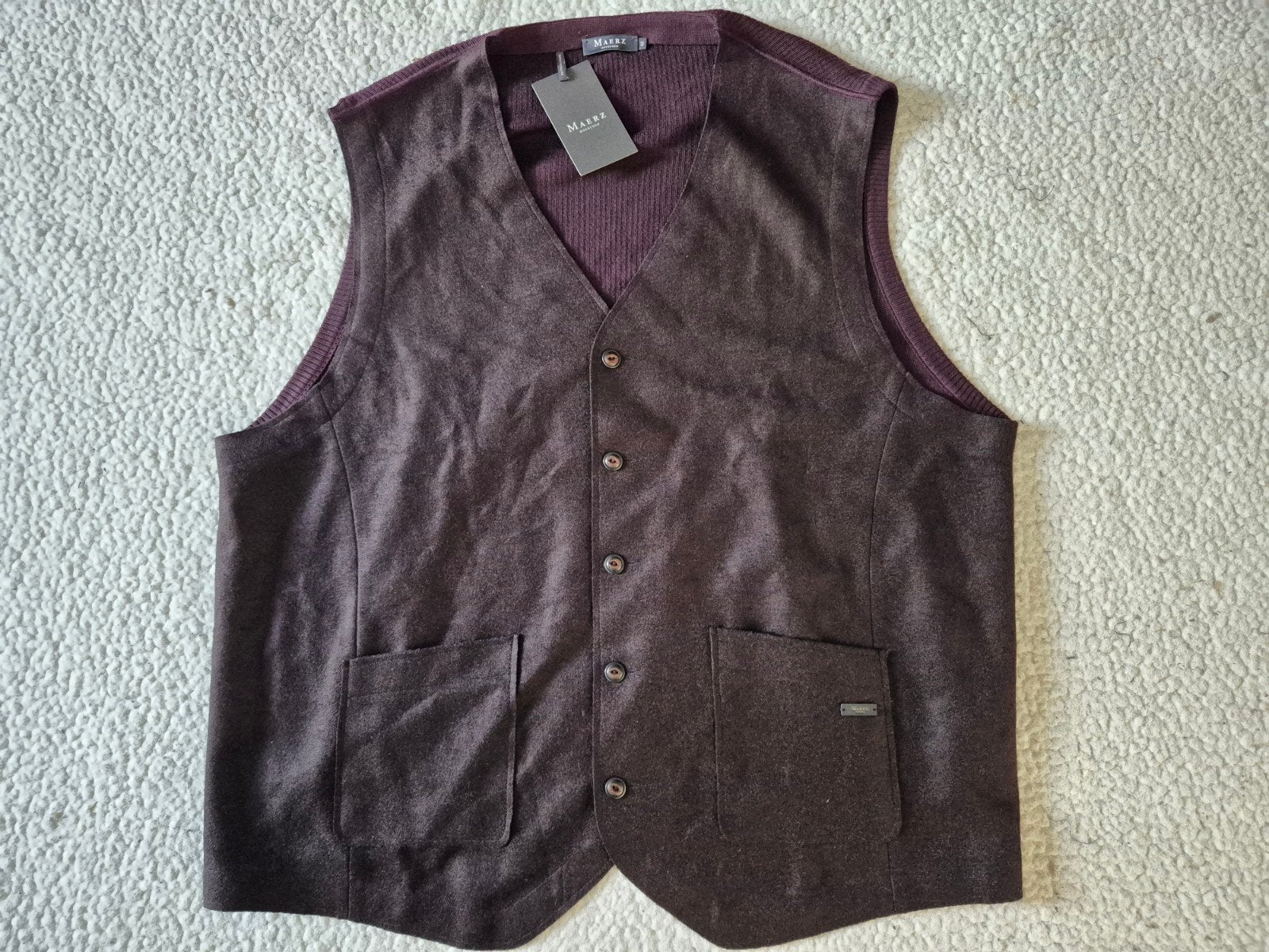 Maerz Muenchen gilet jas vest Aubergine Nieuw maat 4XL mt 62, ., Nieuw, ., .