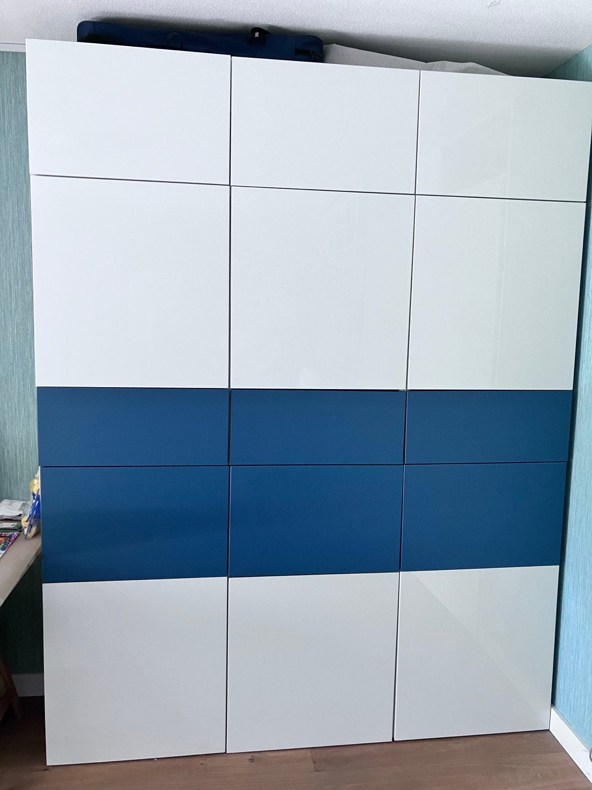 Grote kast IKEA Besta met deuren en laden - zelf demonteren, Ophalen, Gebruikt