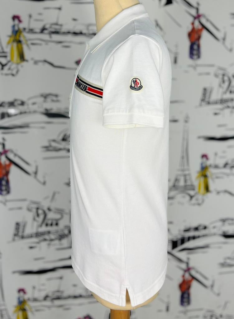 Moncler polo met logo patch maat 10, Moncler EU, Verzenden, Zo goed als nieuw, Moncler