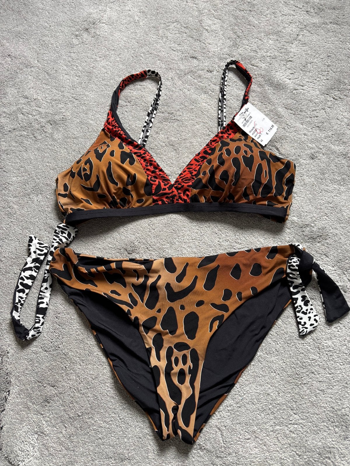 Nieuwe bikini v Miradonna mt 42 C/D cup bruin/ zwart leopard, Ophalen of Verzenden, Zo goed als nieuw, Bikini