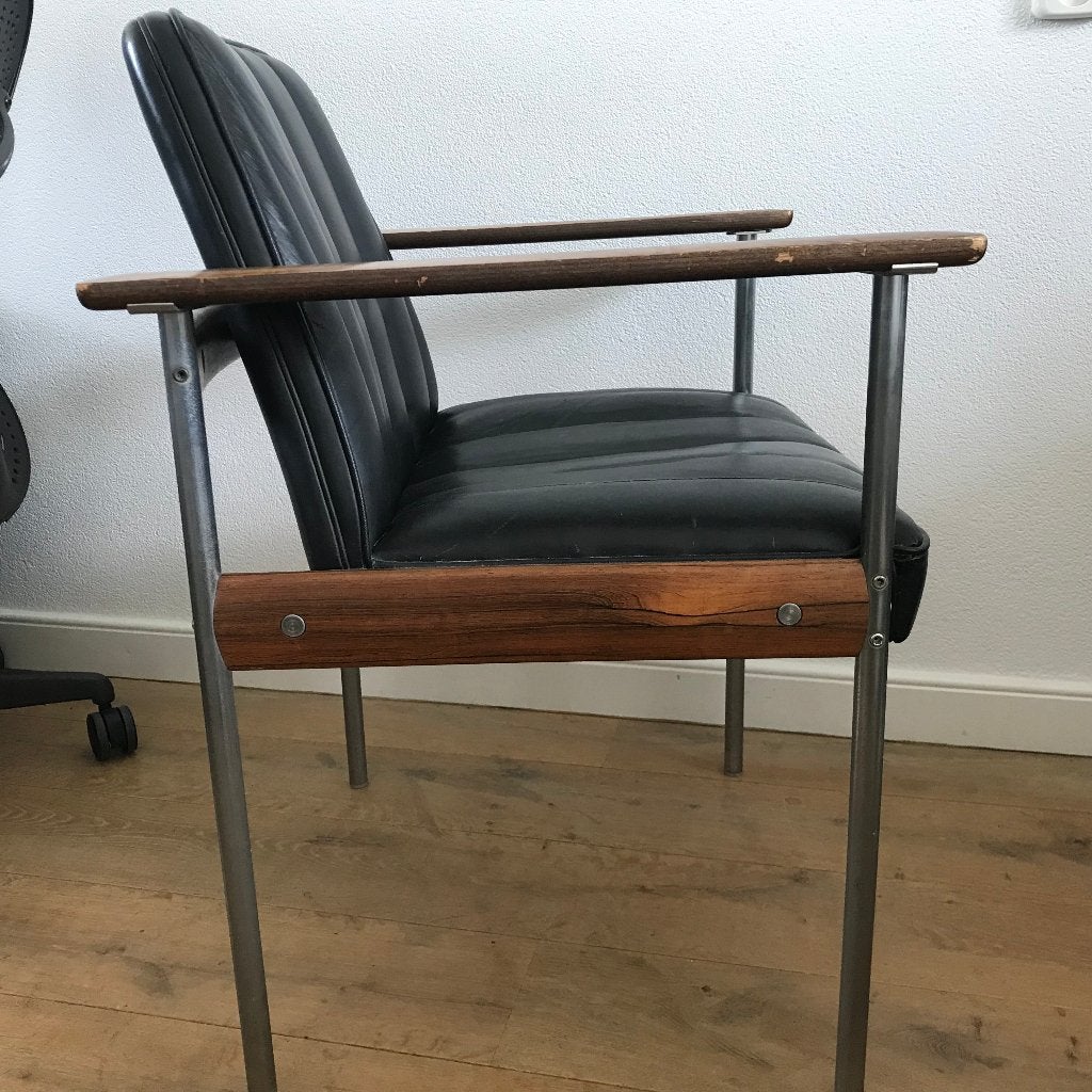 Sven Ivar Dysthe Dokka Mobler stoel model 1001 chair 1960, Ophalen, Gebruikt, Bruin, Nvt