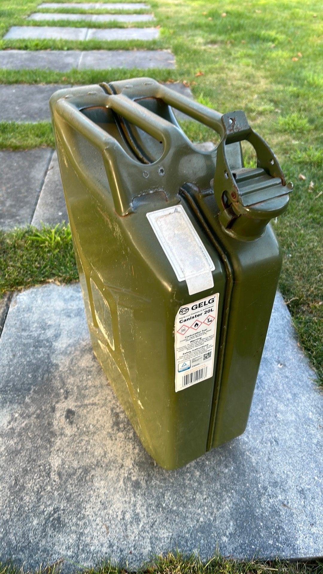 Jerrycan staal 20 liter, Ophalen, Gebruikt