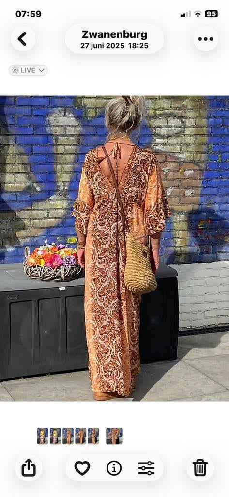 Ibiza jurk Boho Bohemien maat 36 /38/40, Ophalen of Verzenden, Zo goed als nieuw, Maat 38/40 (M), Onder de knie