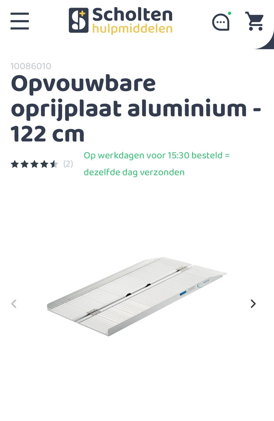 Opvouwbare oprijplaat 122 cm, Ophalen, Nieuw