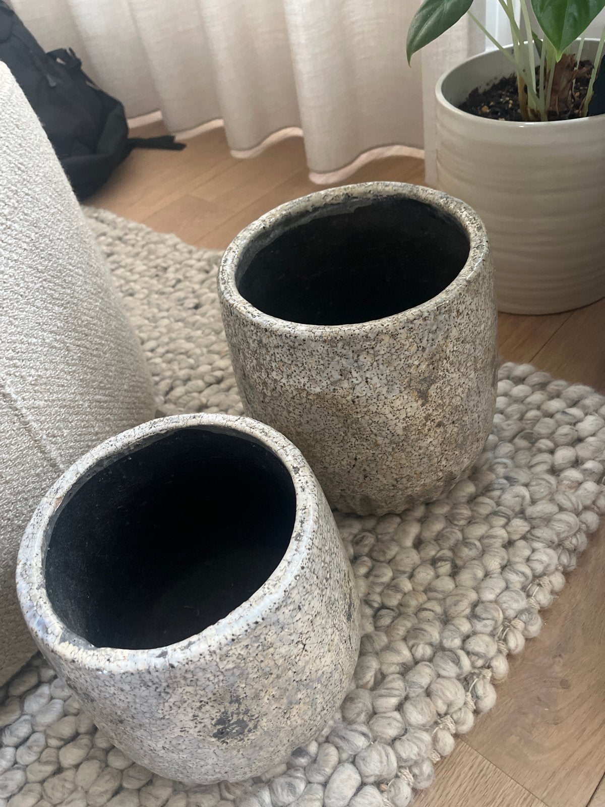 Set van 2 rustieke bloempotten, Ophalen, Gebruikt, Rond, Binnen
