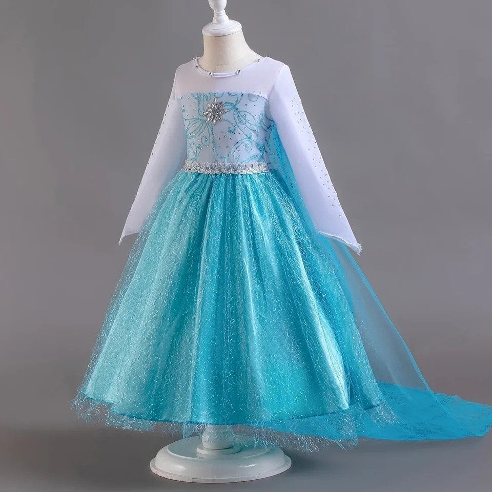 Elsa jurk Frozen jurk Luxe - maat 92 tm 134, Ophalen of Verzenden, Nieuw, 122 t/m 128, Meisje