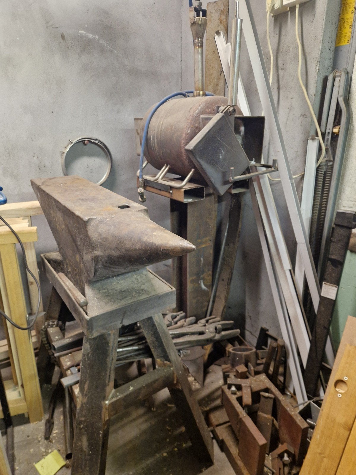 Aambeeld en gasoven voor smeden, Ophalen, Gebruikt