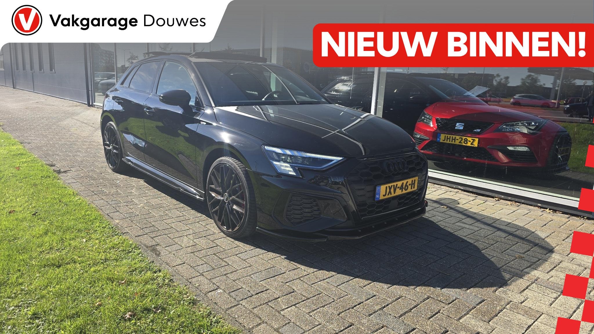 Audi A3 Sportback 45 TFSI e S edition Competition |Pano|B&O|, Gebruikt, 4 cilinders, Leder en Stof, Zwart