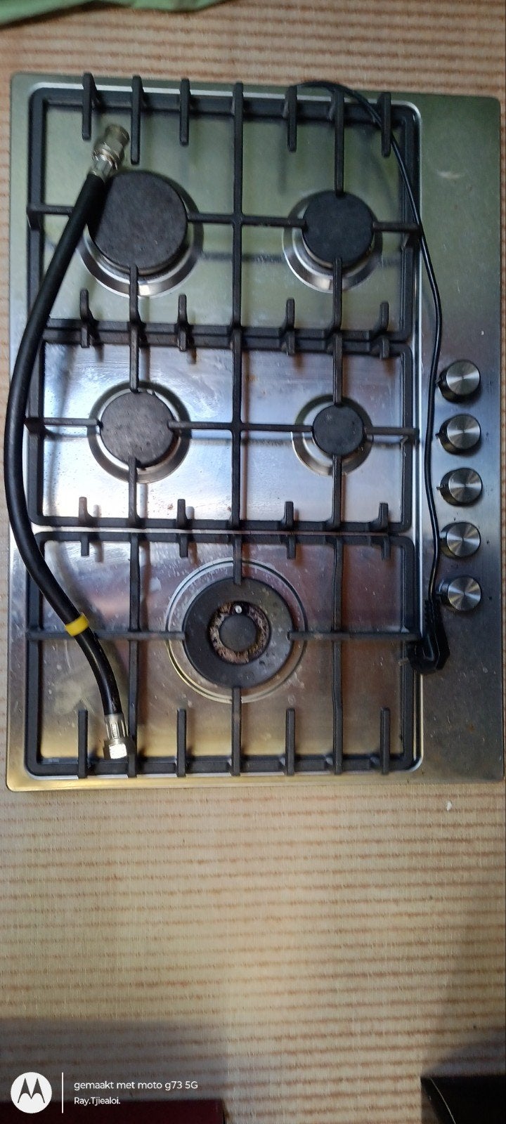 Ikea inbouw vijfpits gasstel met aansluitslang., Witgoed en Apparatuur, Gebruikt, Minder dan 85 cm, Ophalen of Verzenden, Inbouw