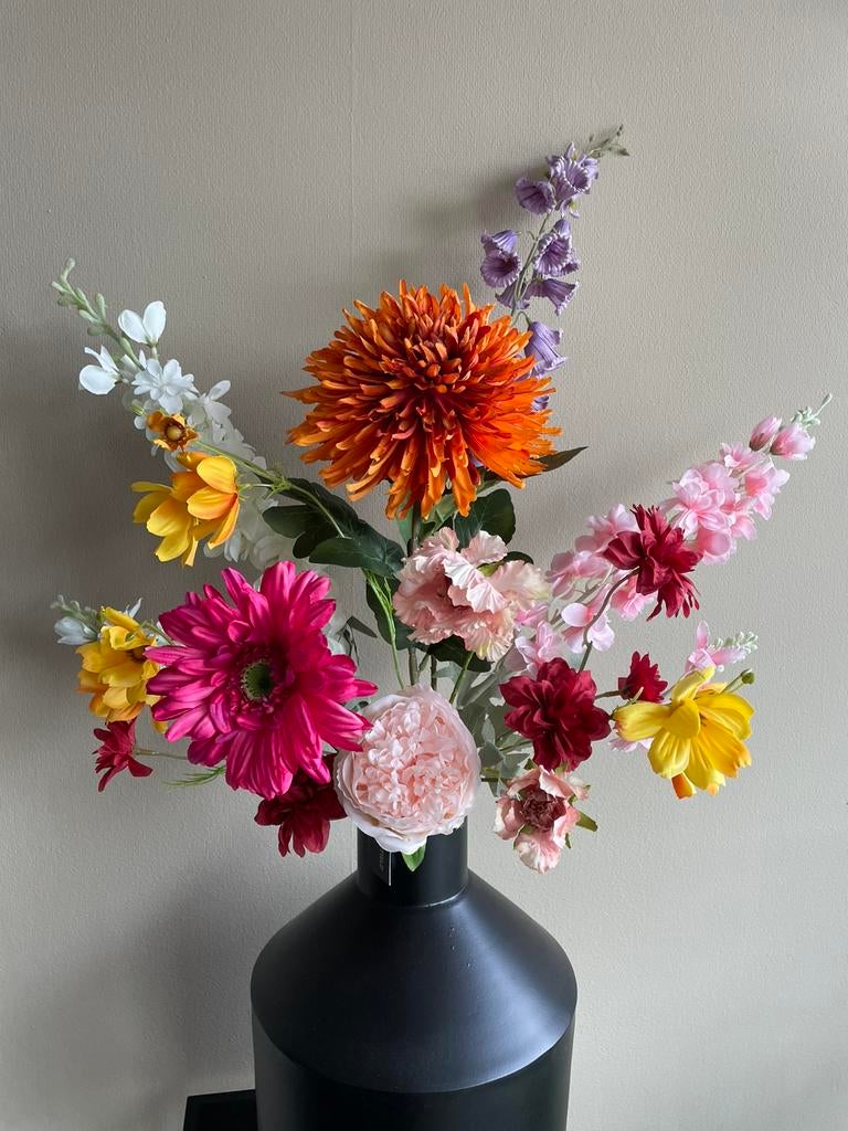 Prachtig, groot en kleurrijk kunstbloemen boeket 98cm, Binnen, Boeket, Handgemaakt, Meerkleurig