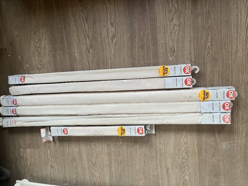 Nieuwe lichtdoorlatende vouwgordijnen met baleinen, Overige merken, 150 cm, Vouwgordijn, Crème