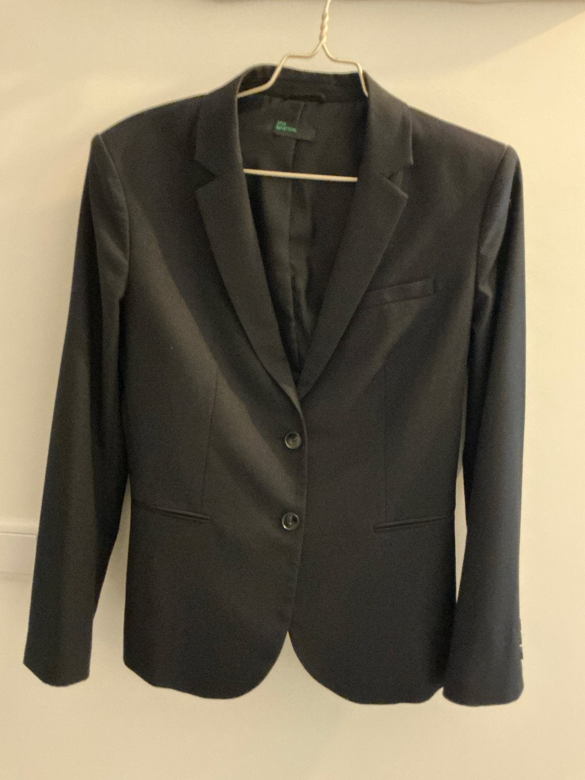Benetton zwart colbert - mt 38 - zo goed als nieuw, Maat 38/40 (M), Zwart, Ophalen of Verzenden, Zo goed als nieuw