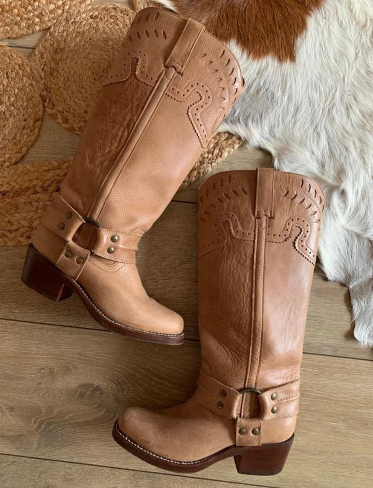 Buffalo bikerboots 39 western boots bohemian laarzen, Hoge laarzen, -, Beige, -