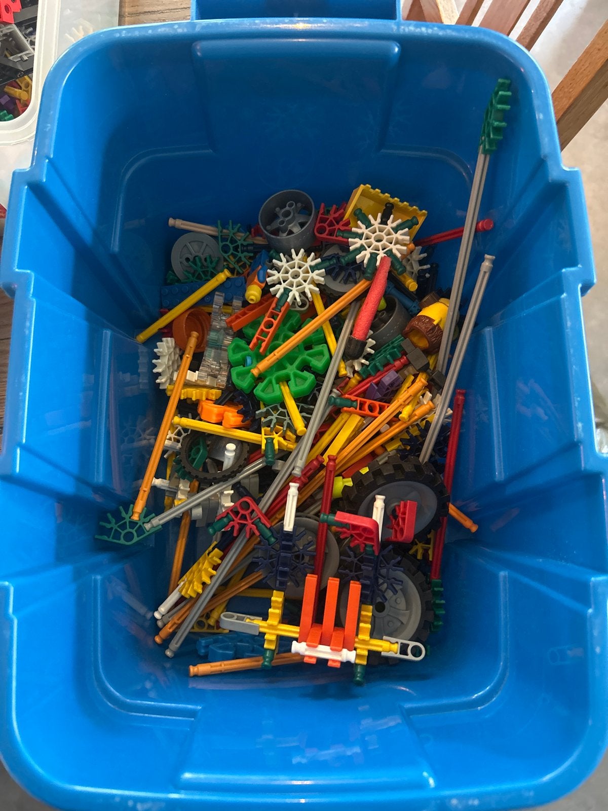 Grote partij K'nex en LEGO Technic in twee bakken, Kinderen en Baby's, Ophalen of Verzenden, Gebruikt, K'nex