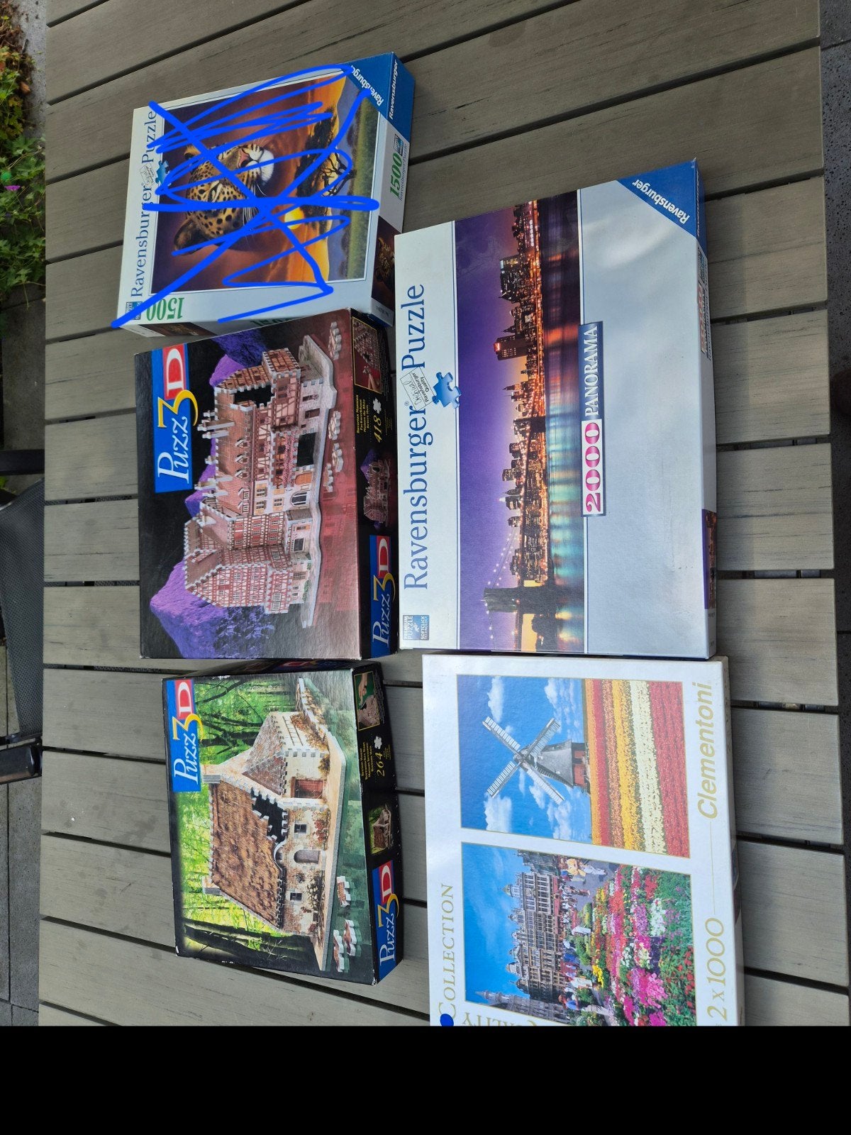 5 Puzzels: 2xPuzz3D,2x Ravensburger, 1xClementoni, Ophalen of Verzenden, 500 t/m 1500 stukjes, Zo goed als nieuw
