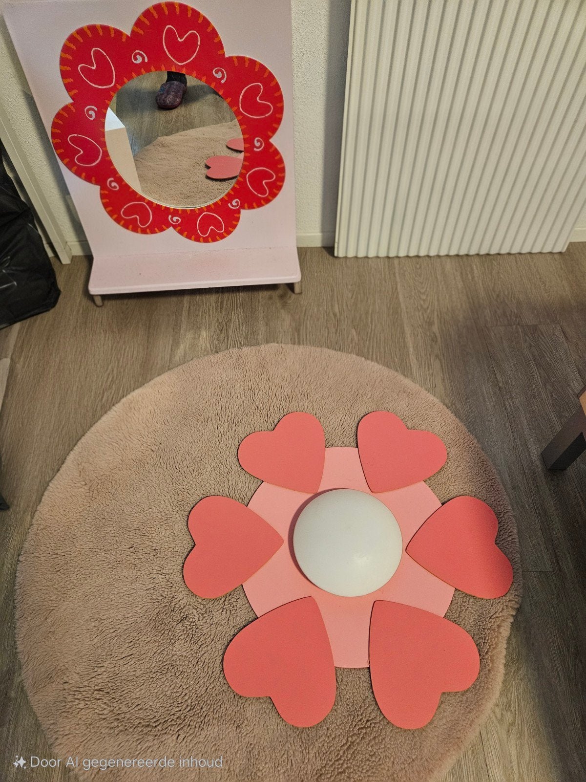 Roze plafond lamp Steinhauer en spiegel Lifetime, Ophalen, Minder dan 50 cm, Zo goed als nieuw, Minder dan 100 cm