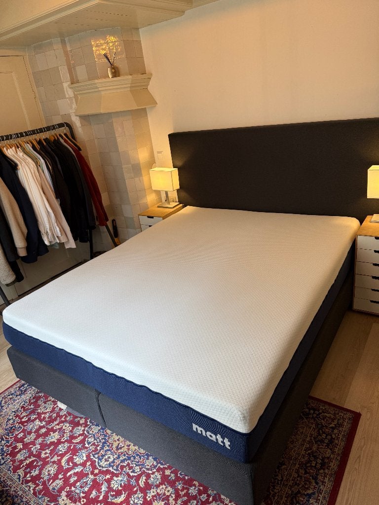 Matt sleeps boxspring 160 x 200 - 8 maanden oud, Tweepersoons, Ophalen of Verzenden, Zo goed als nieuw, 200 cm