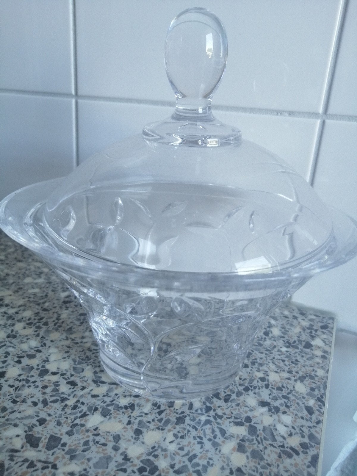 Glazen Bonbonschaal met Deksel - Elegant Design, Antiek en Kunst, Antiek | Glas en Kristal, Ophalen