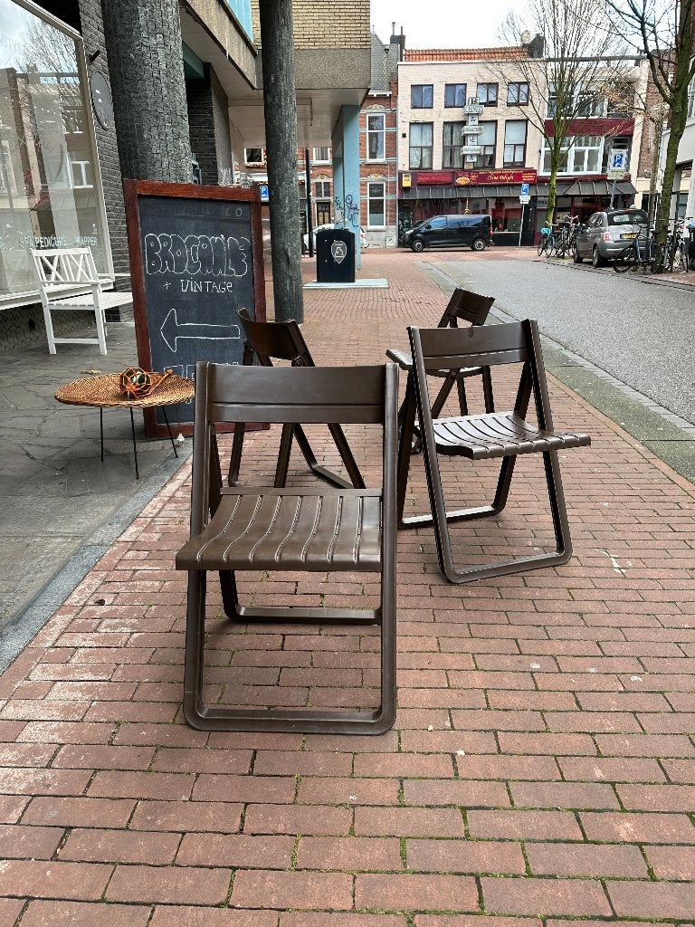 4x vintage design Allibert stoelen, kunststof klapstoelen, Ophalen, Kunststof, Gebruikt, -