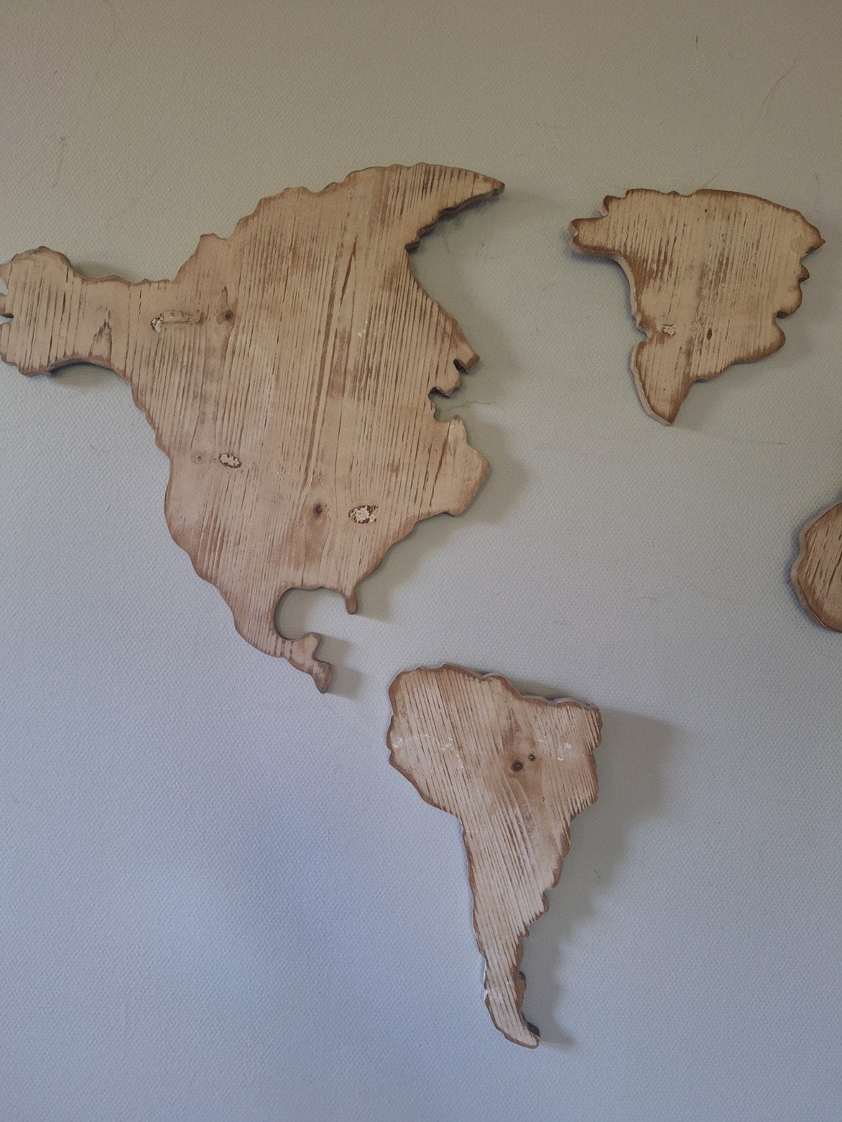 Houten wereldkaart wanddecoratie, Ophalen