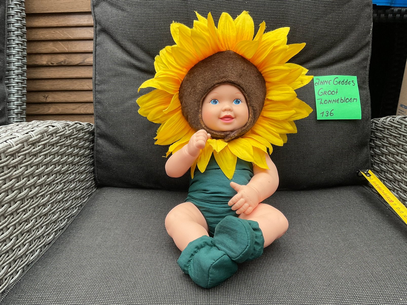Zgan gebruikte, niet kapot, grote Anne Geddes zonnebloem, Ophalen, Zo goed als nieuw, Pop