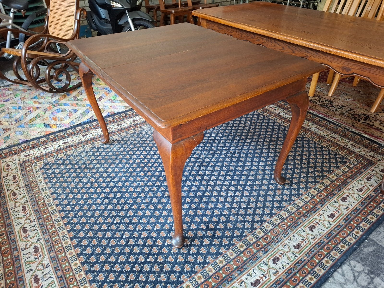 Leuke vintage houten uitschuif tafel eettafel. Zie omschr,, Ophalen