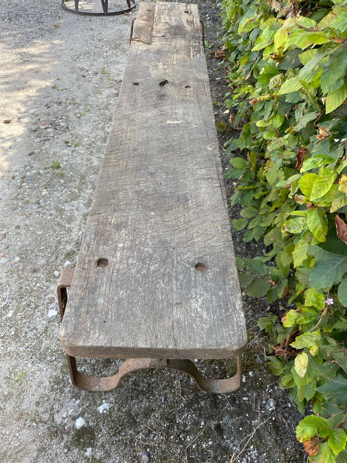 Stoere zware Legerbank met los plankje, Ophalen