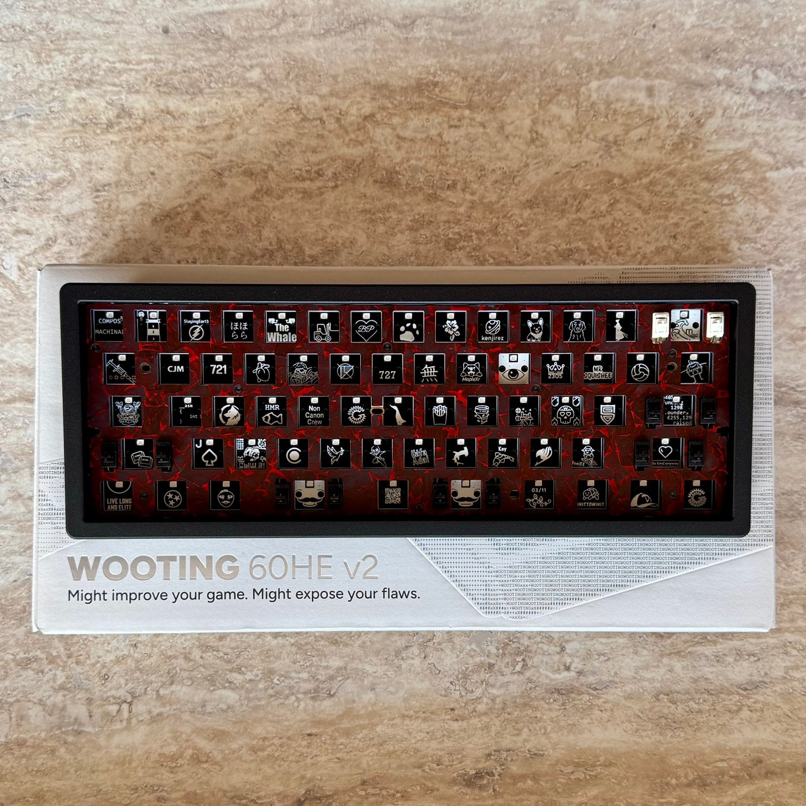 Wooting 60HE v2 in de Dragon60 behuizing, Hot-swappable, Nieuw, Ophalen of Verzenden, Qwerty