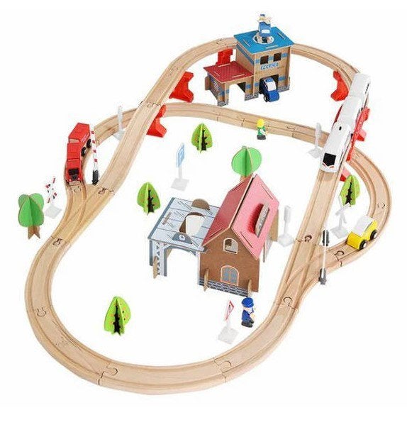 NIEUW Houten Treinbaan Set, Ophalen of Verzenden, Nieuw