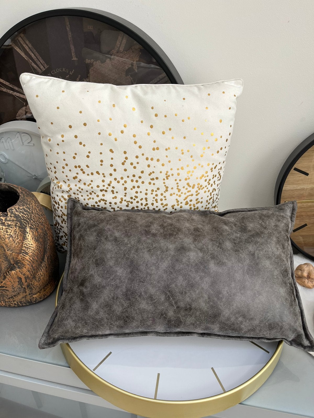 ==Nieuw== Decoratief kussen -lijkt leder- kleur: antraciet, Ophalen of Verzenden, Nieuw, Grijs, Rechthoekig