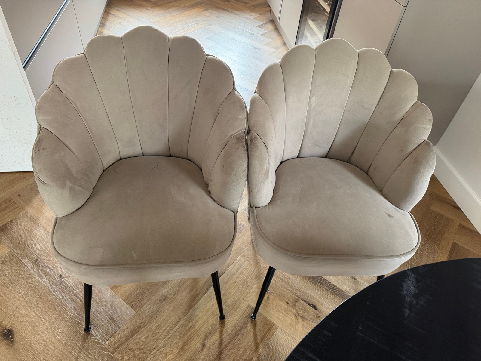 4 stoelen van Dubbelman Design - Schelp model, Ophalen, Gebruikt, Overige kleuren, Vier