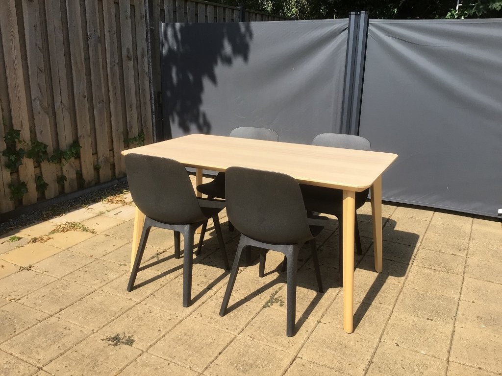 Eettafel met 4 stoelen, Huis en Inrichting, Tafels | Eettafels, Ophalen, Gebruikt, 100 tot 150 cm, 50 tot 100 cm