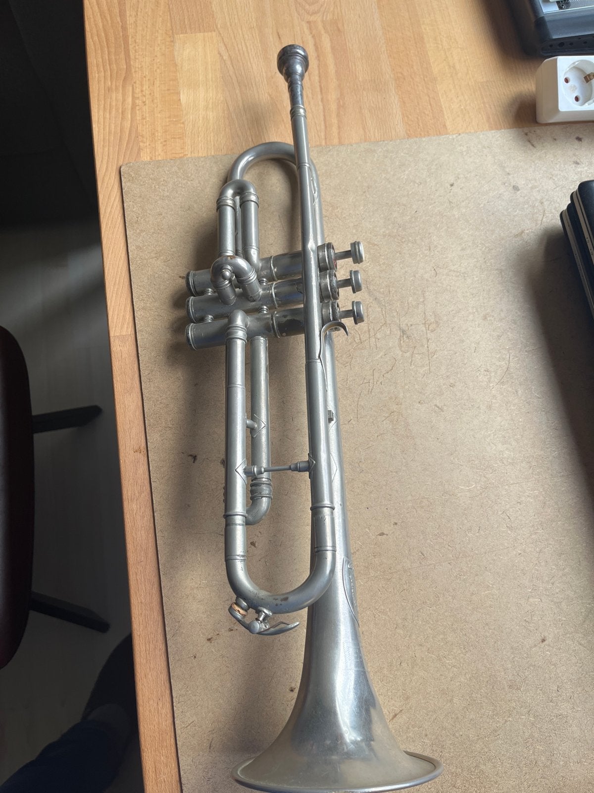 Vintage Trompet - Muziekinstrumentenfabriek Utrecht, Ophalen, Gebruikt, Bes-trompet